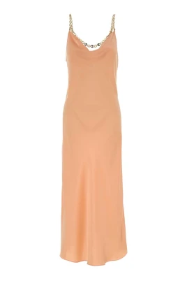 Satin Chain Strap Midi Dress