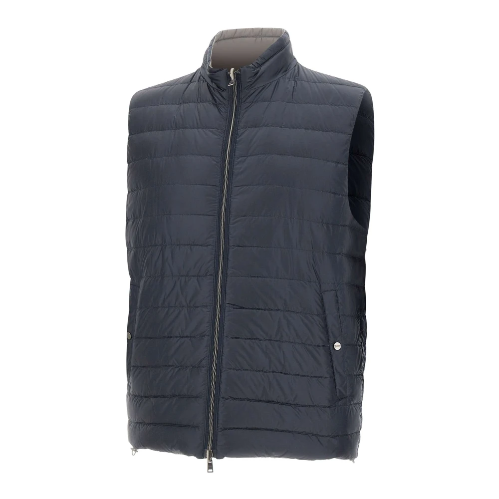 Herno Herr Blå Jackor 3XL, Nylon, Vändbar Quiltad Gilet