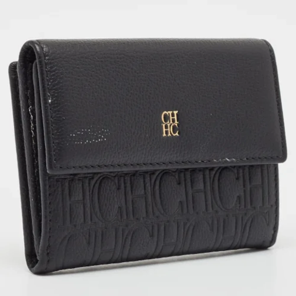 Carolina Herrera Pre-owned Leather wallets Black Dames