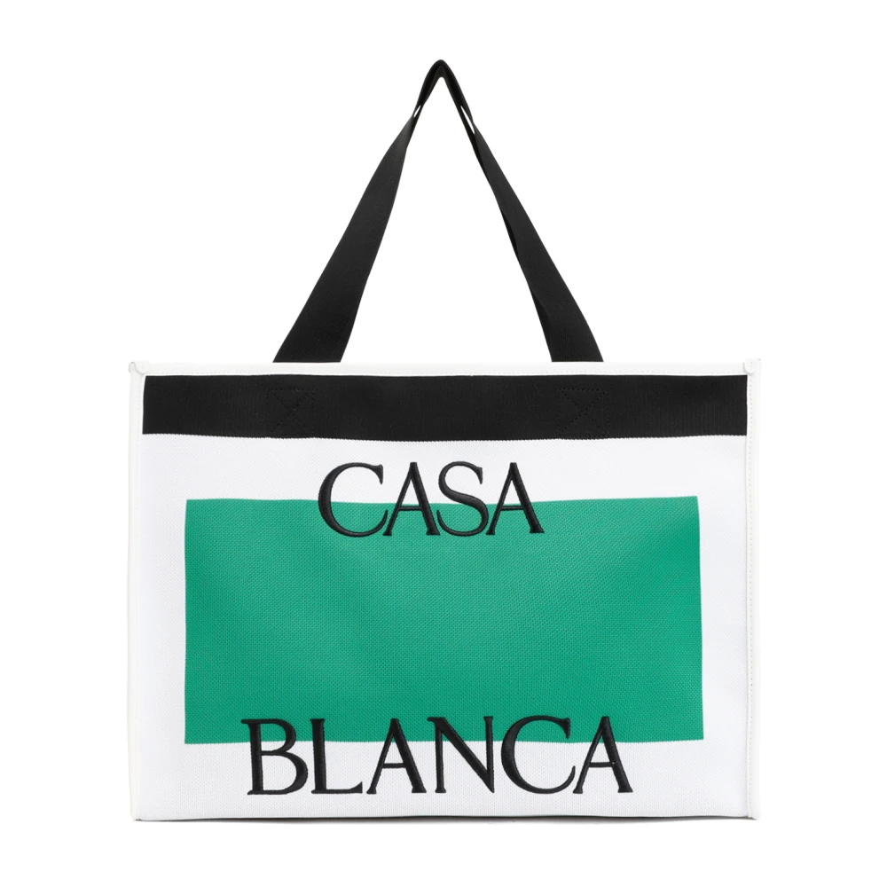 Casablanca Witte Groene Shopper Tas Multicolor Heren