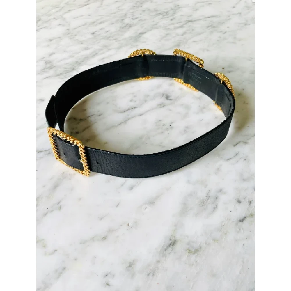 Chanel Vintage Pre-owned Leather belts Black Dames