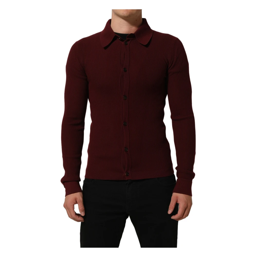 Dolce & Gabbana Cardigan Jumper - Male - Cardigans - Red - M - Knitwear