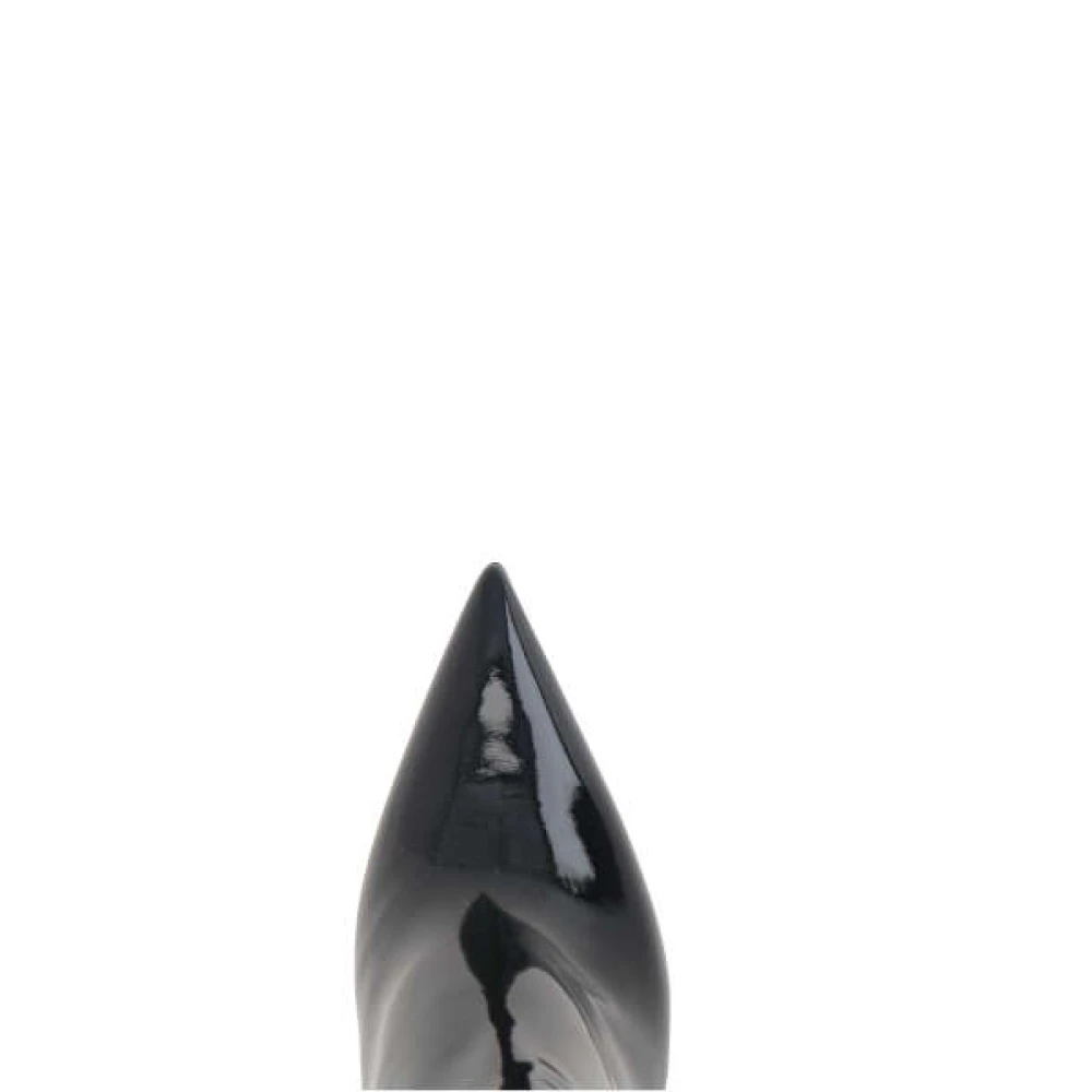Gianvito Rossi Zwarte Lakleren Rits Stiletto Laarzen