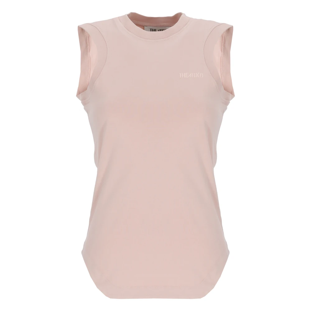 The Attico Women's Pink Sleeveless Tops, M, Reese Tank Top