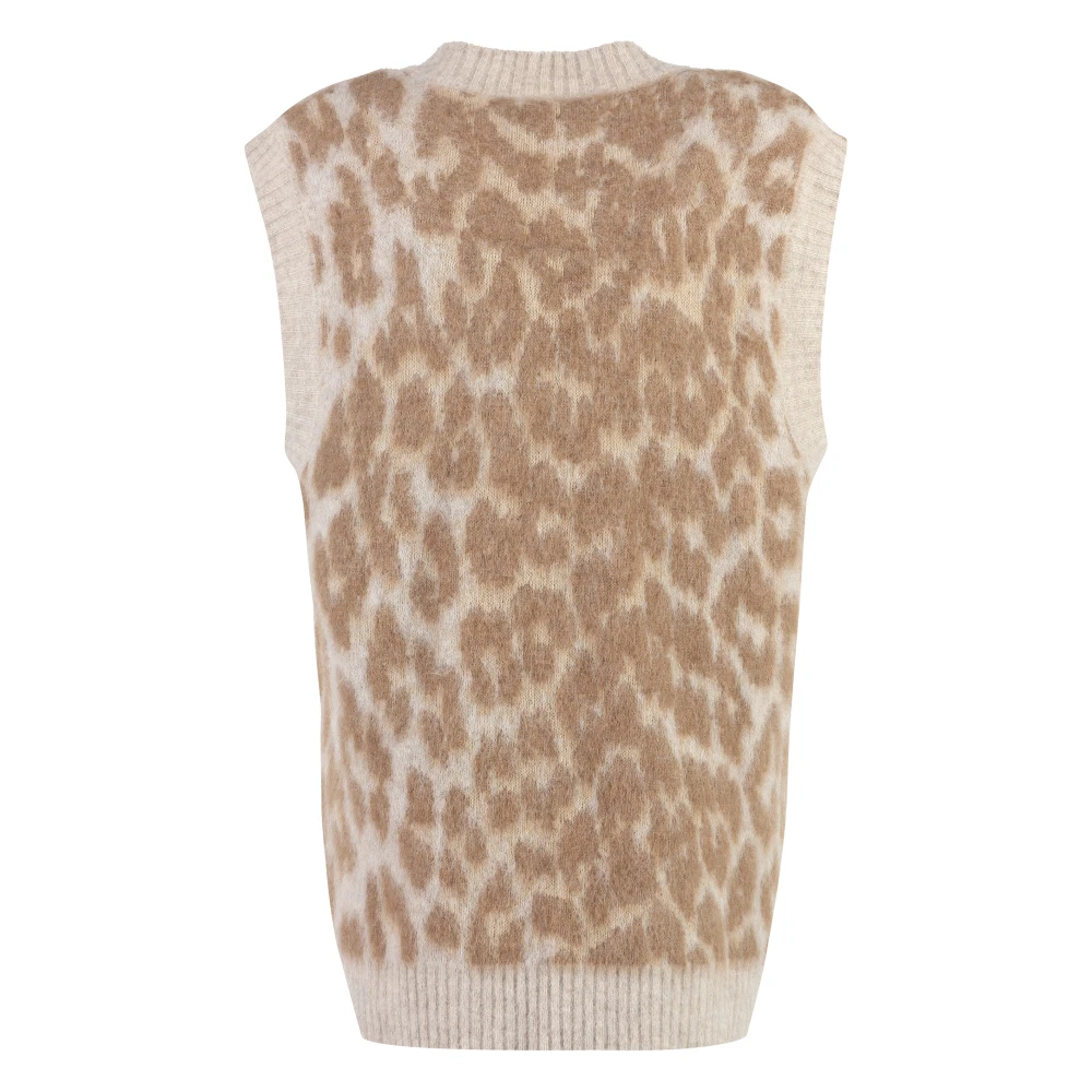 Ganni Wollen Vest met Contrasterende Randen Multicolor Dames