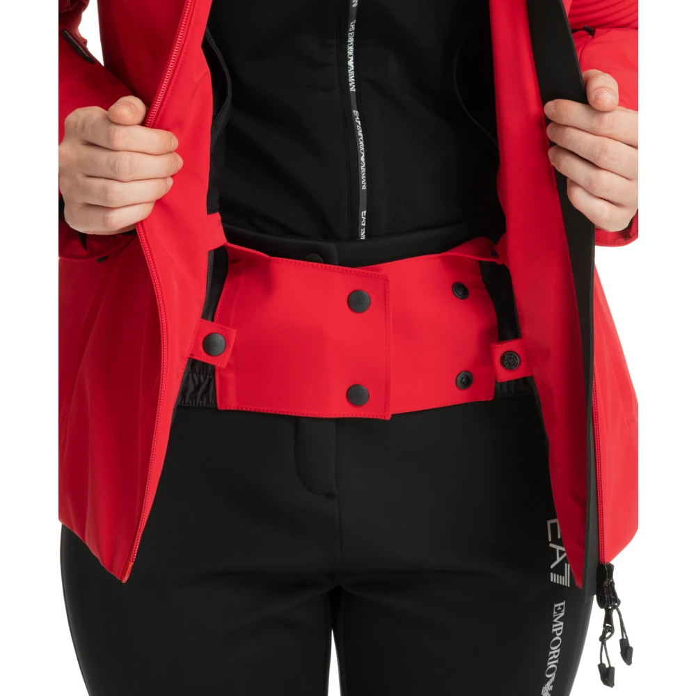 Emporio Armani EA7 7 Ski Jas met Capuchon Red Dames