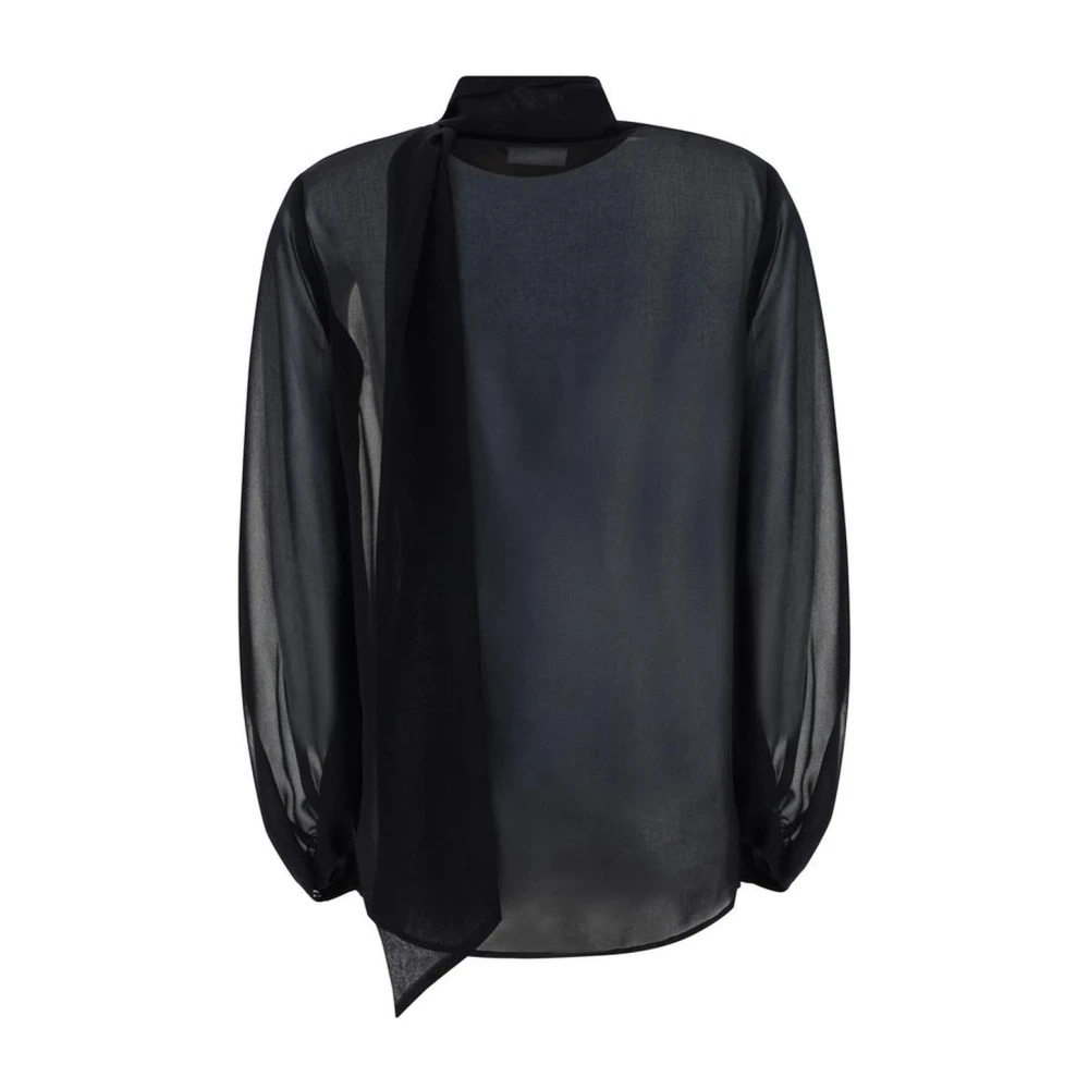 P.a.r.o.s.h. V-hals Shirt met Geknoopte Sjerp Black Dames