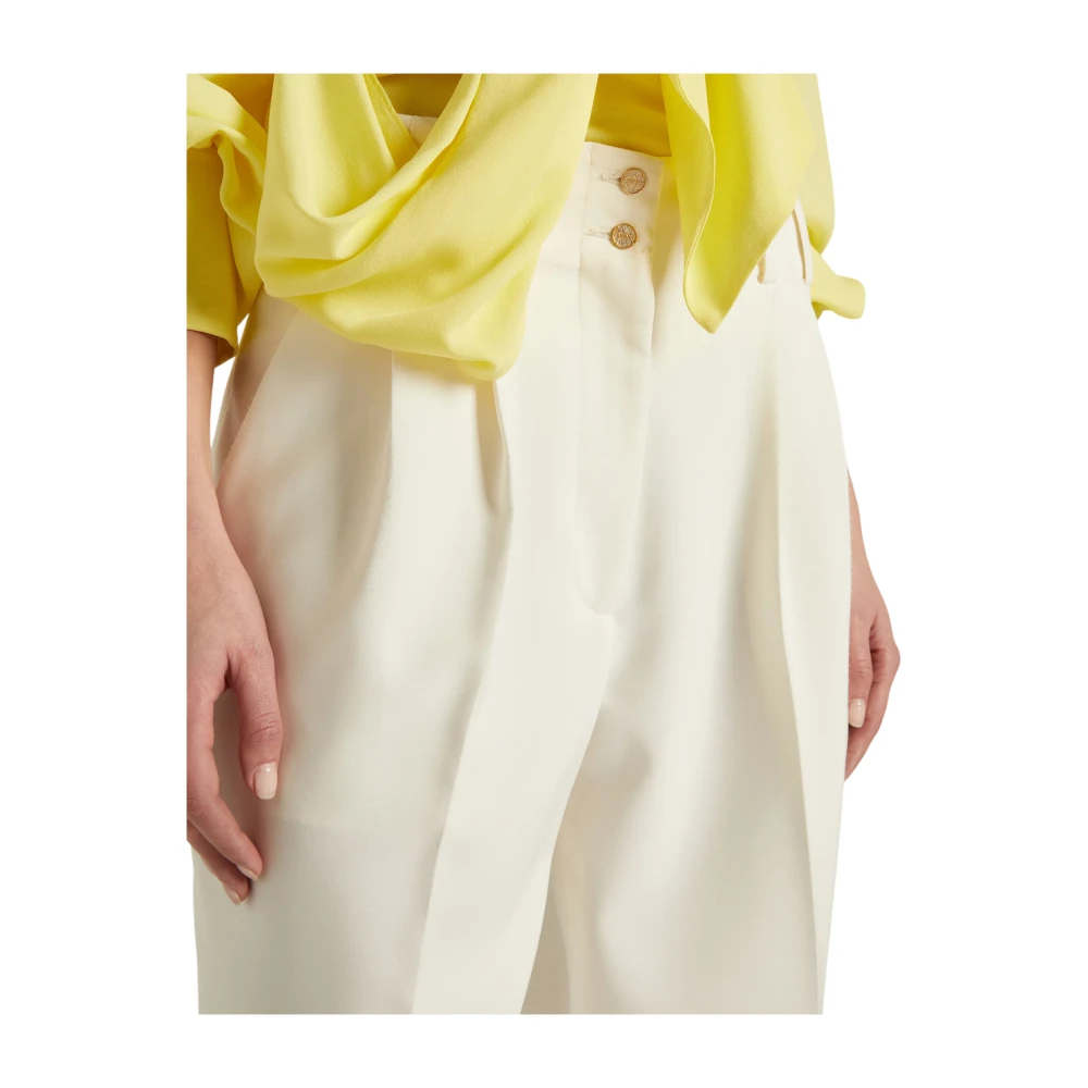 Genny Wijde Palazzo Broek Tijdloze Elegantie White Dames