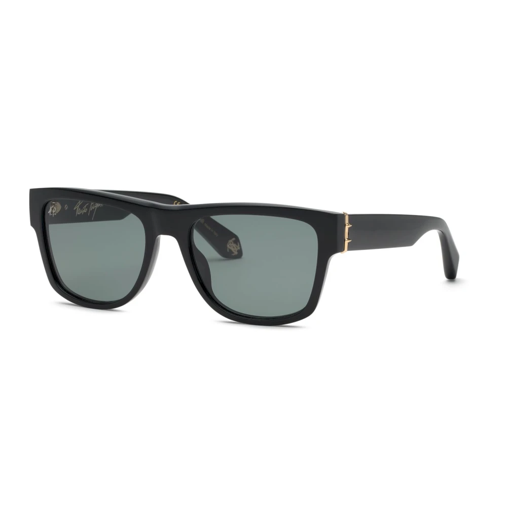 Roberto Cavalli Men's Black Sunglasses, 57 Mm, Rectangular Sunglasses Glossy Frame