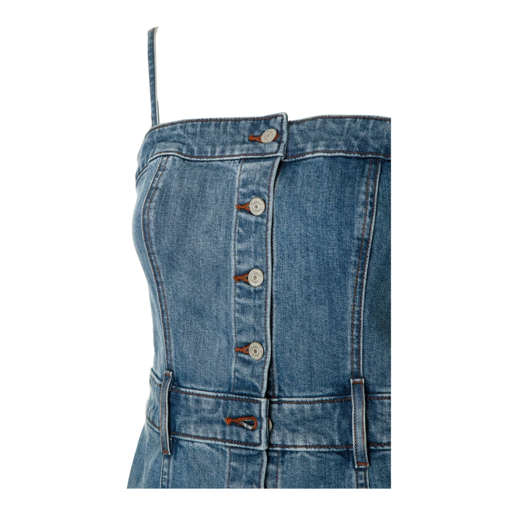 Levi's Denim Bustier Jurk met Korset Design Blue Dames