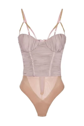 Bodysuit i jersey med juvelapplikationer