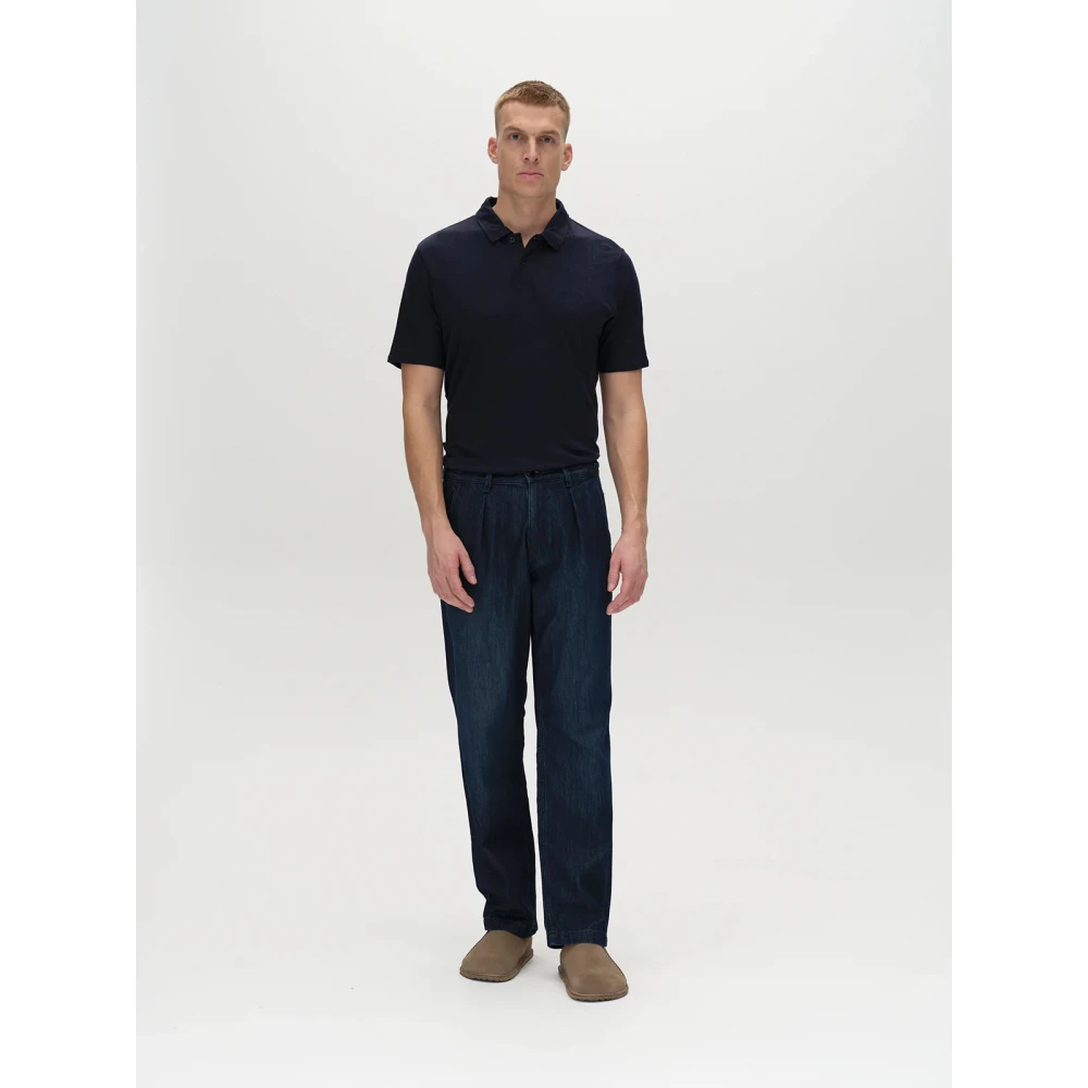 Gabba Blauwe Geplooide Jeans Kyoto K4461 Blue Heren