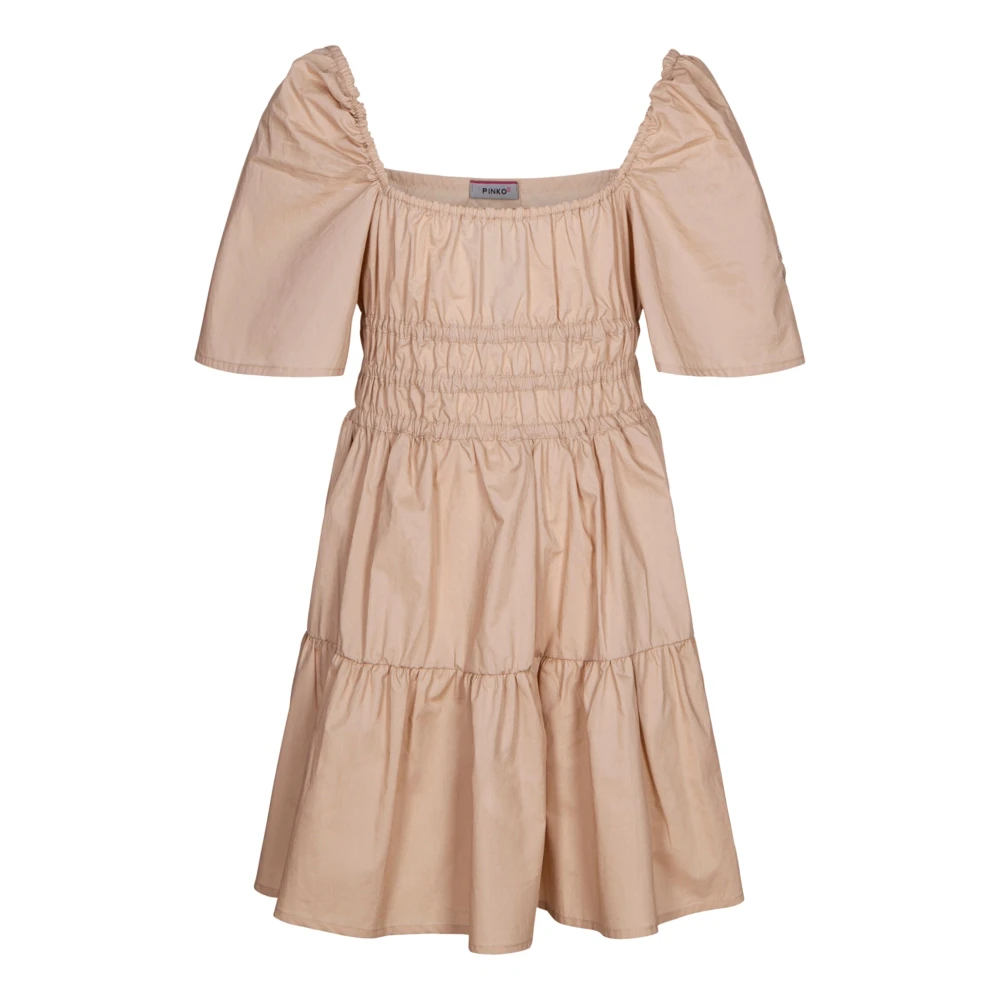 Pinko Sand Smock Klänning med Ballongärmar Beige, Flicka