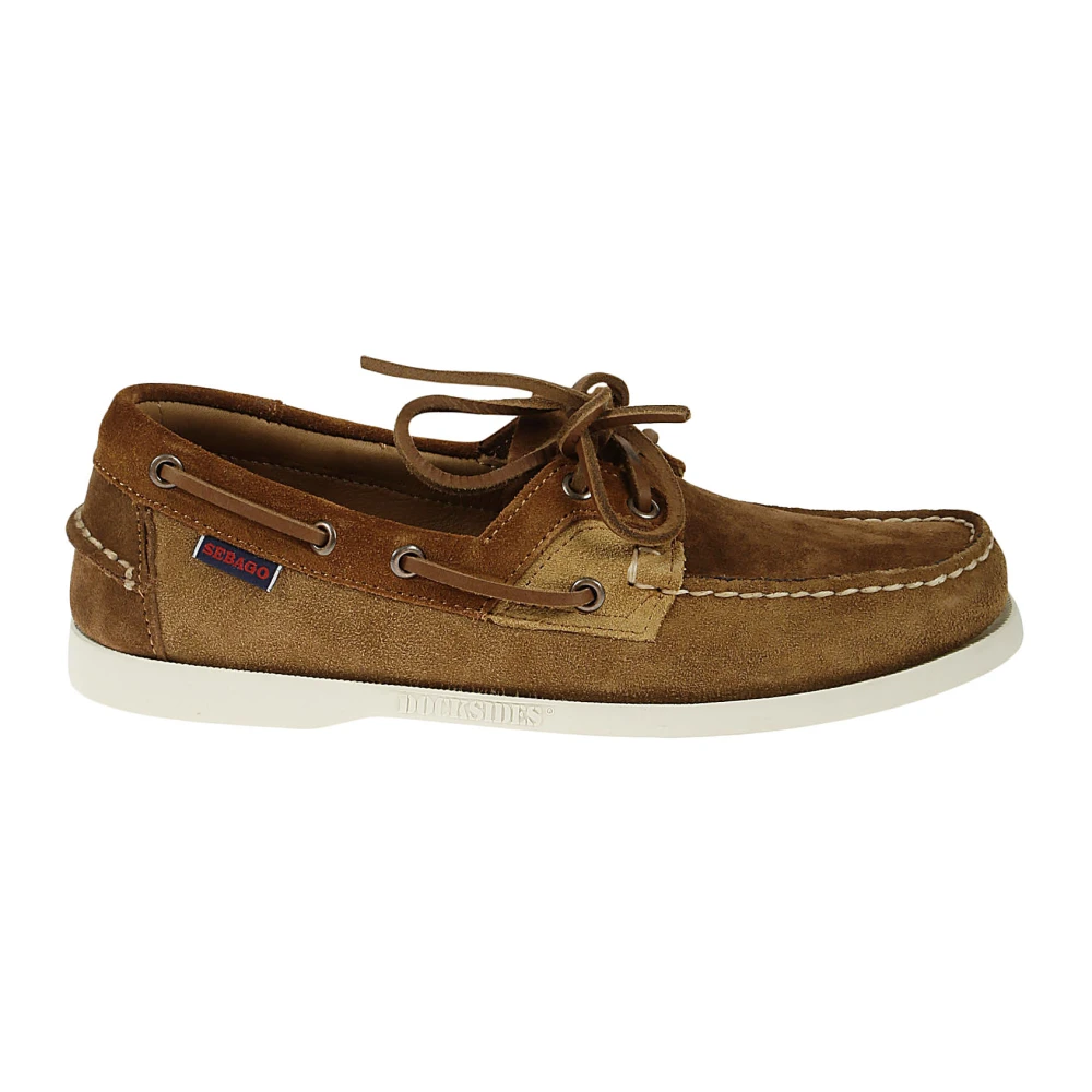 Sebago Men's Brown Sailor Shoes,, Suede Moccasins With Leather Insole Size 5 Uk