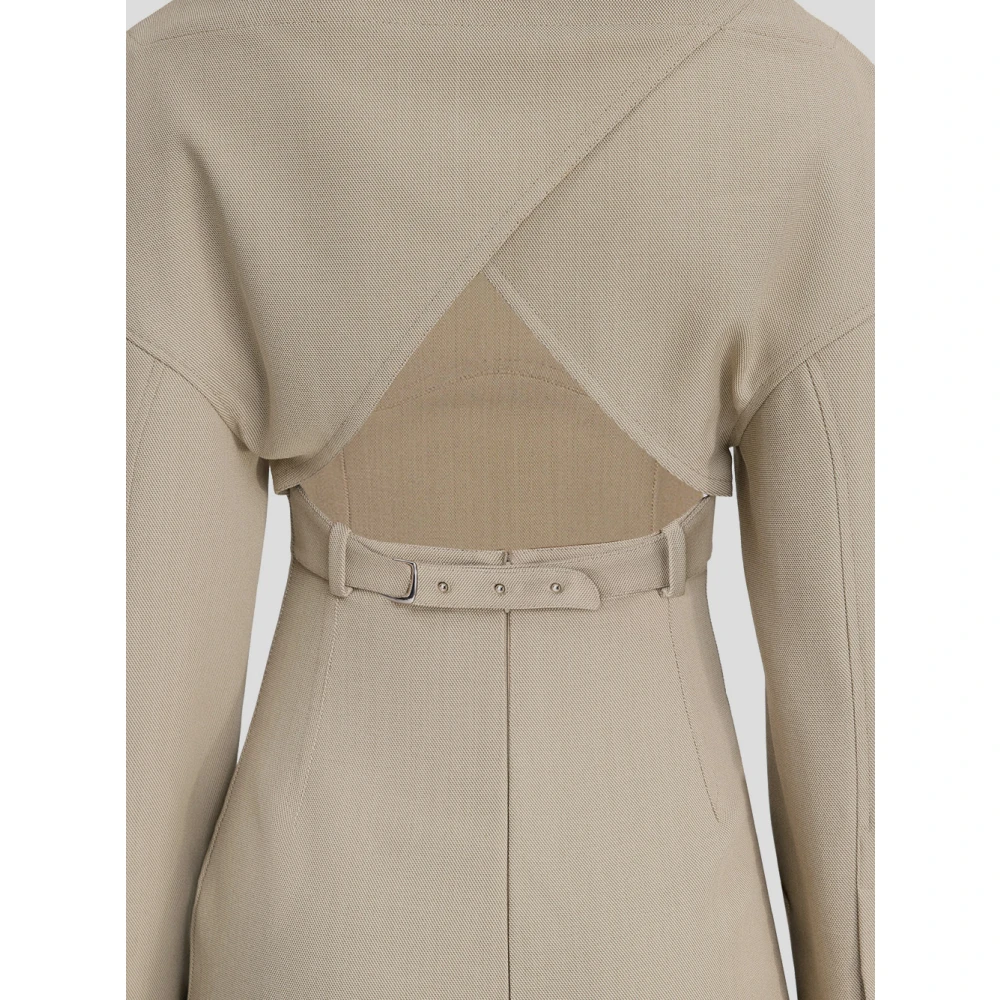 Jacquemus Polyester Overhemdjurk Jas Stijl Beige Dames