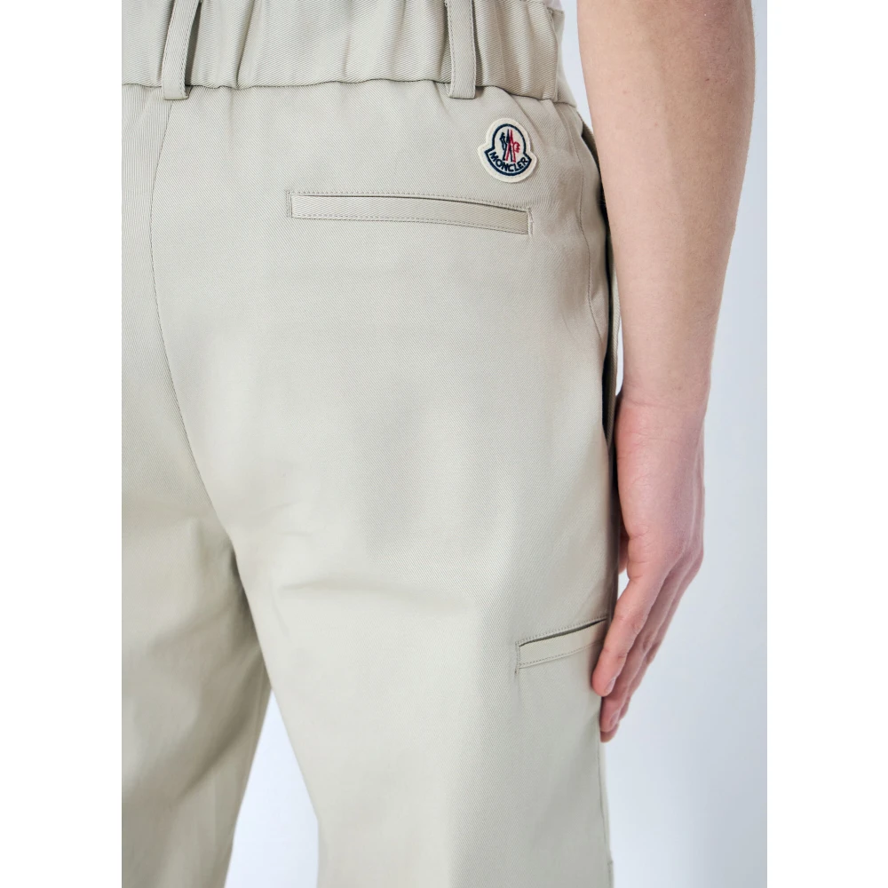 Moncler Katoenmix Twill Broek Beige Heren