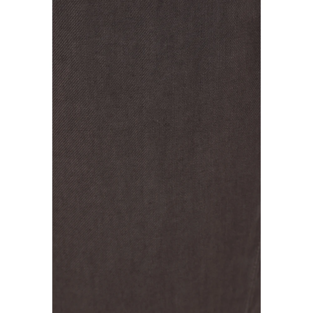 BRUNELLO CUCINELLI Bruin Linnen Gabardine Elastische Taille Broek Brown Heren