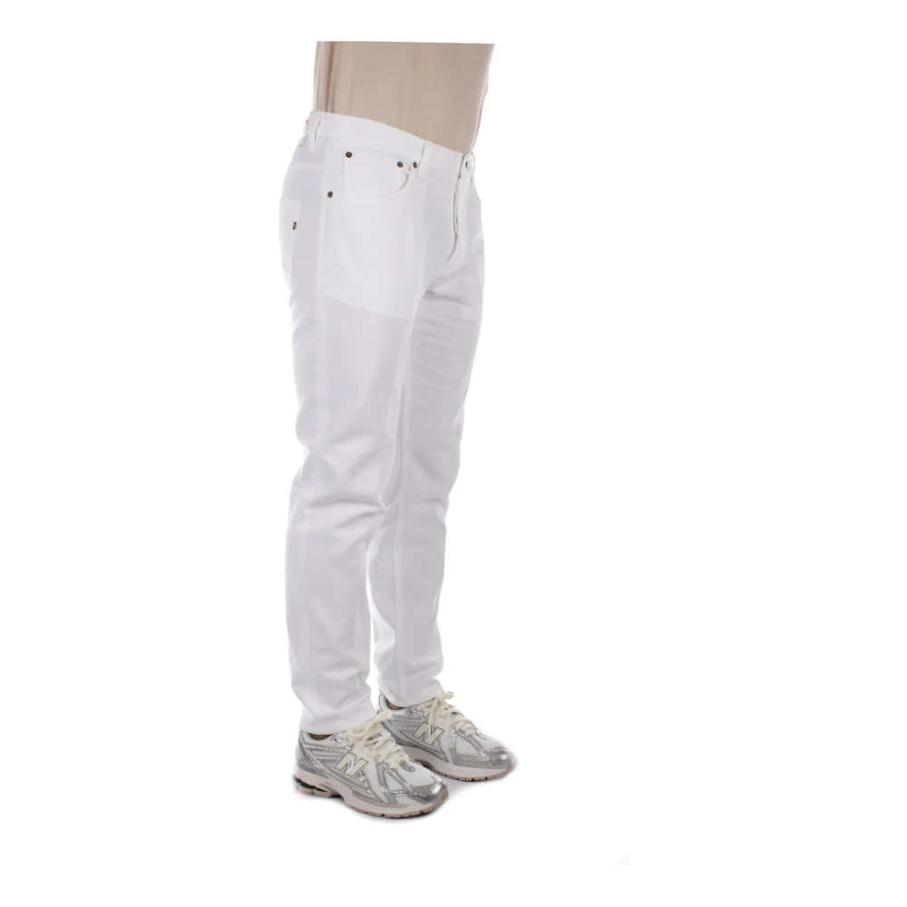 Dondup Witte Broek Logo Sluiting Knopen White Heren