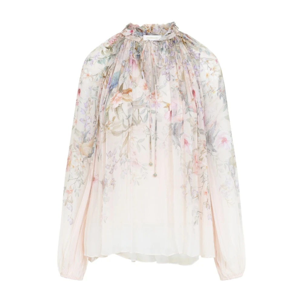 Zimmermann Women's Beige Blouses, M, Rebellion Billow Blouse