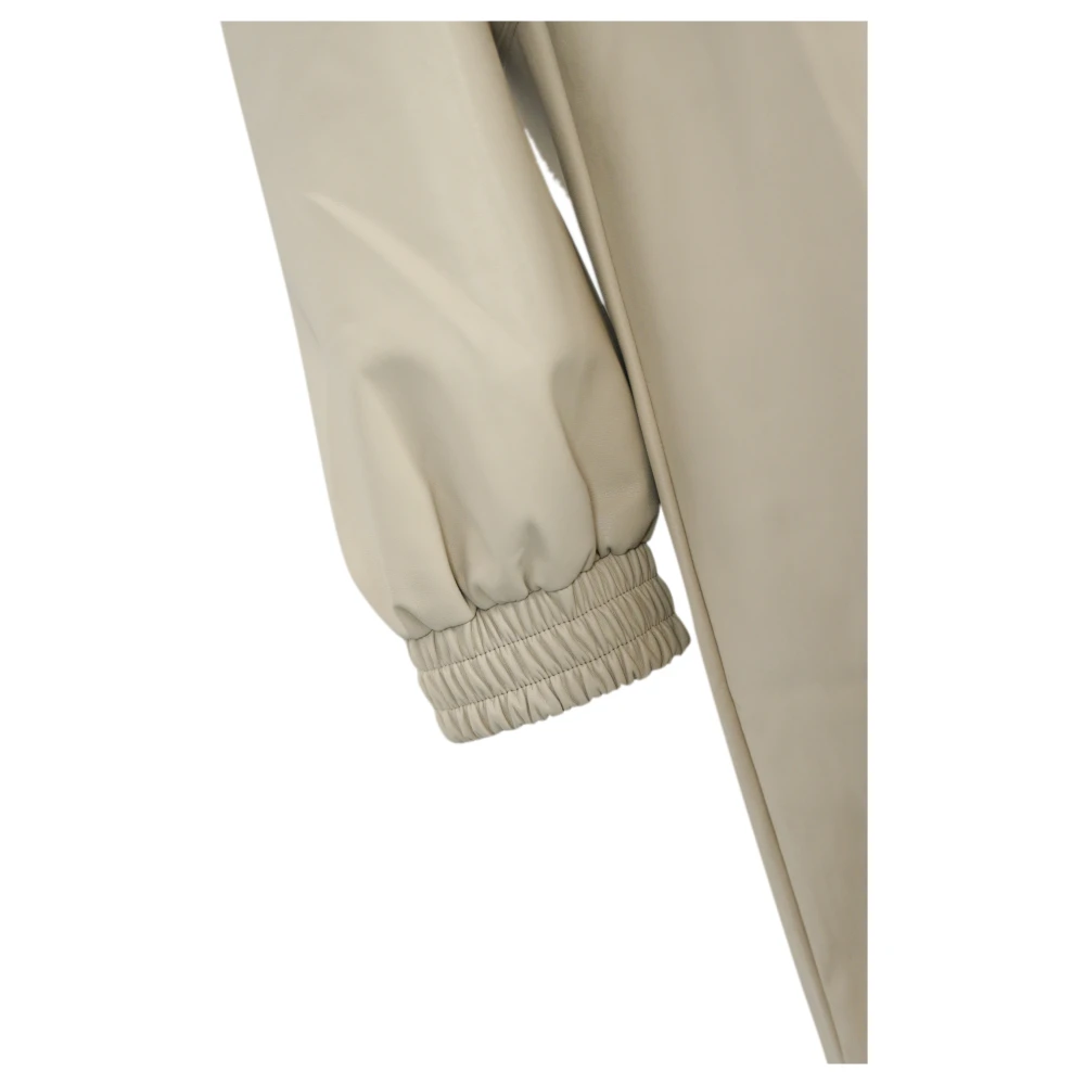 Max Mara Korte Jersey Jurk Lange Mouwen Beige Dames