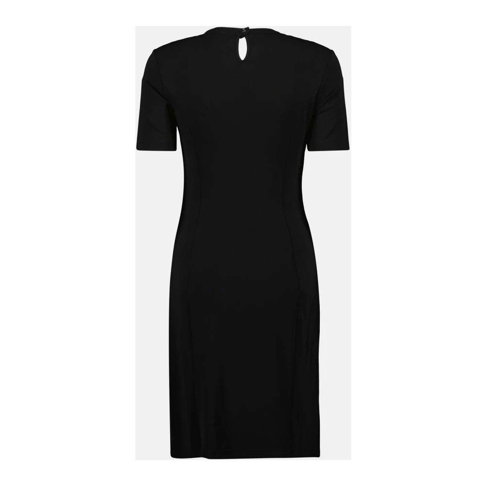 Paco Rabanne Zwarte gedrapeerde viscose jurk Black Dames