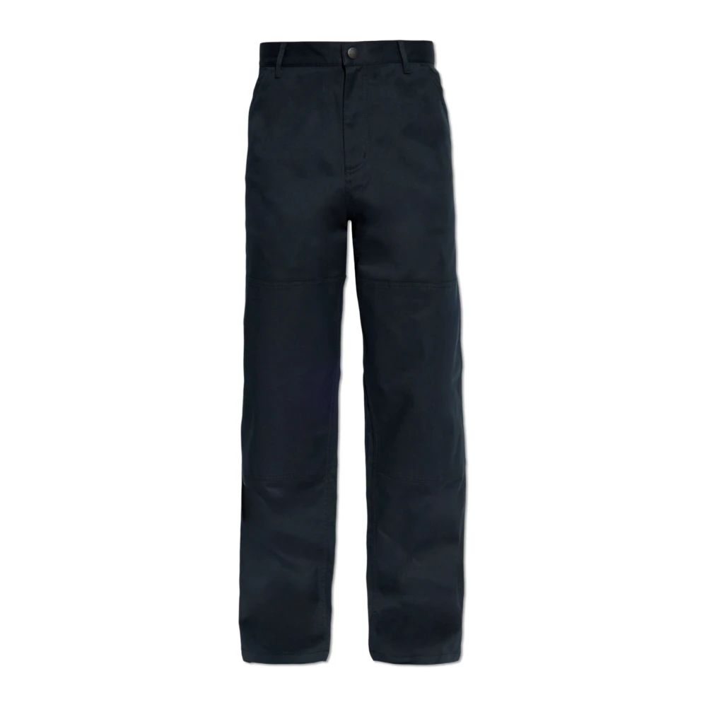 Moncler Mannelijk Blauw Broeken Heren, L, Katoen, Broek Met Logo