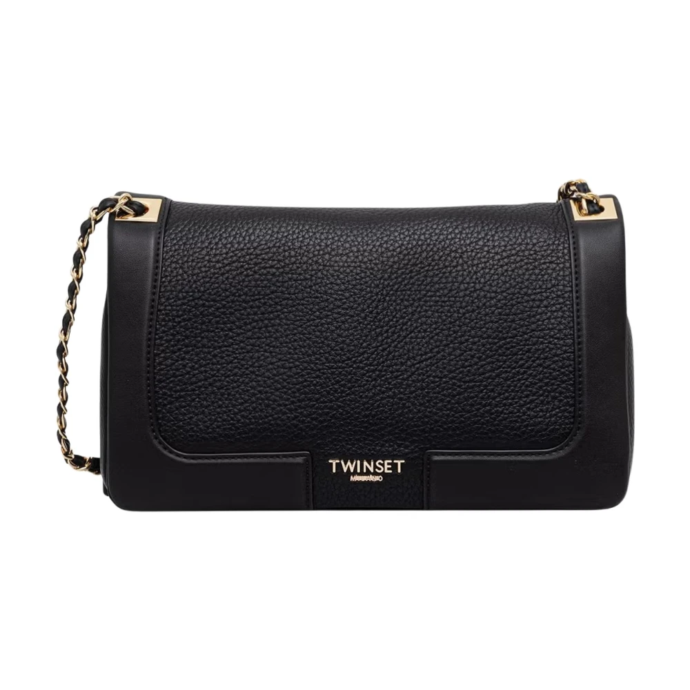 Twinset Leather Shoulder Bag - Female - Shoulder Bags - Black - One Size - Bags - Image 3