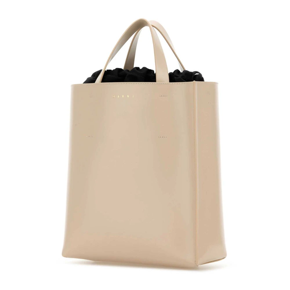 Marni Roze Leren Kleine Handtas Museo Stijl Beige Dames