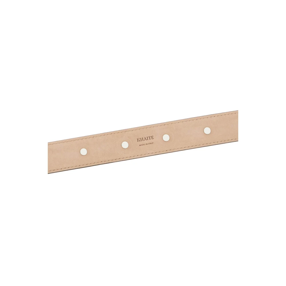 Khaite Studded Kalfsleren Riem Beige Dames