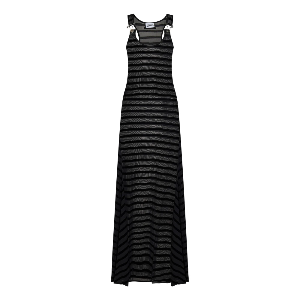Jean Paul Gaultier Zwarte Gestreepte Overall Jurk Black Dames