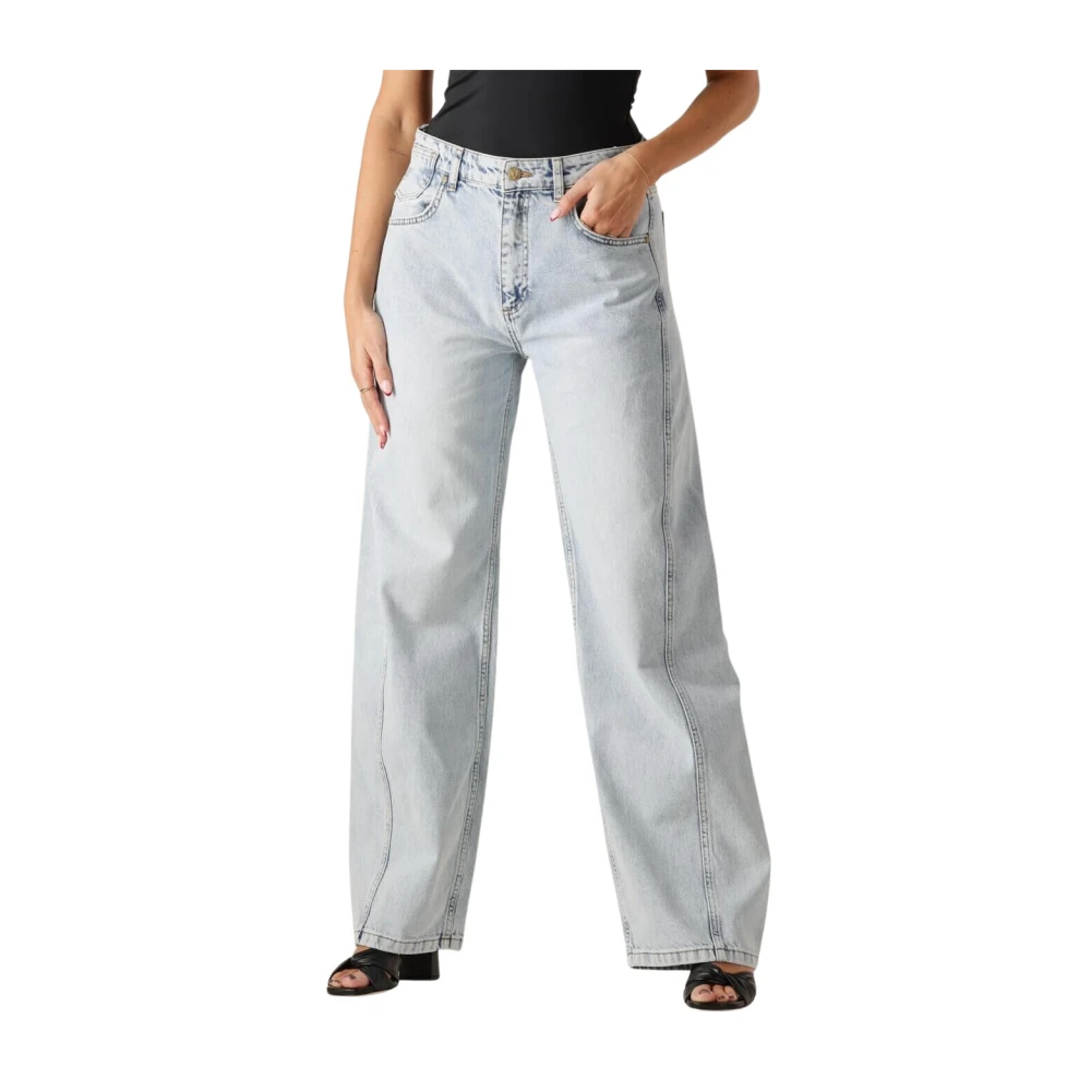 Josh V Blauwe Dewi Dames Wide Leg Jeans Blue Dames