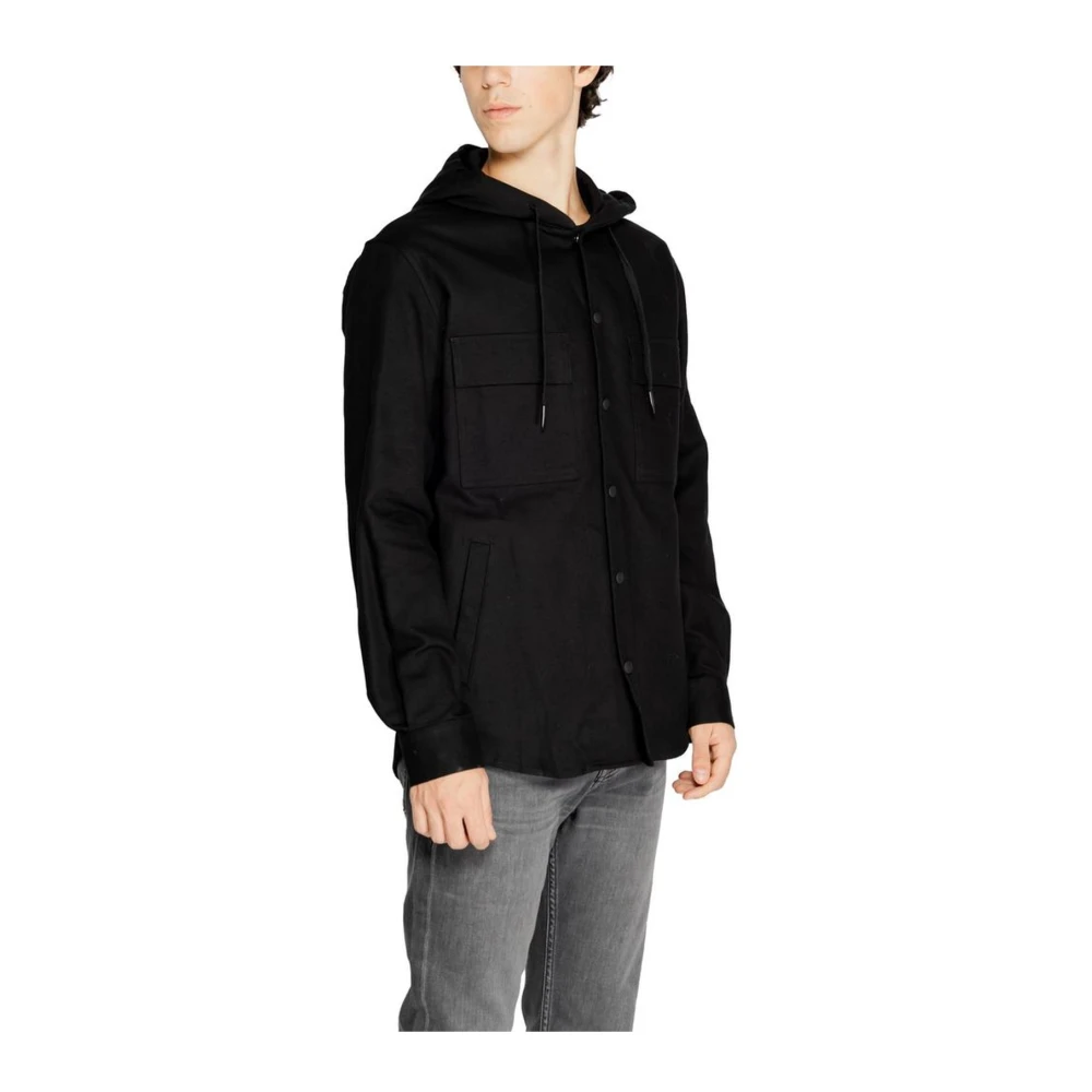 Antony Morato Zwarte Katoenen Overhemd Lange Mouwen Black Heren