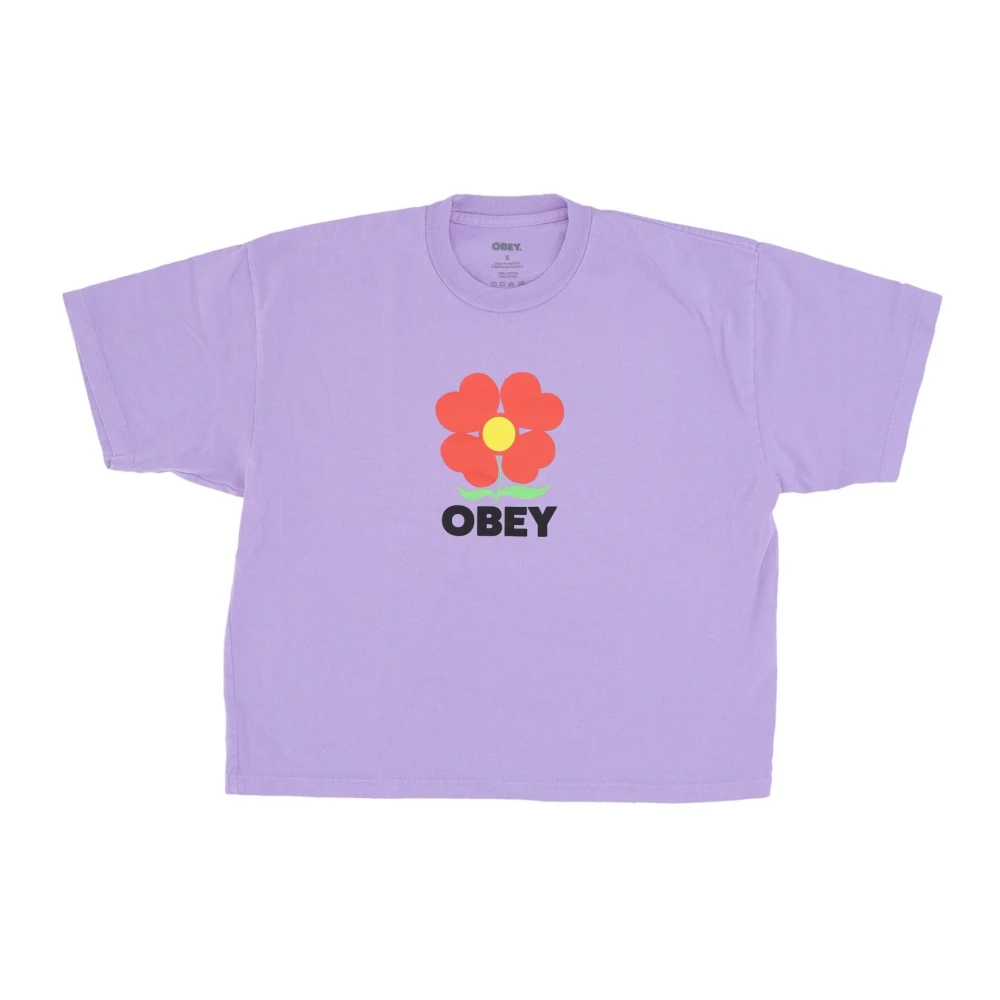 Obey Aangepaste Lavendel Crop Tee Purple Dames