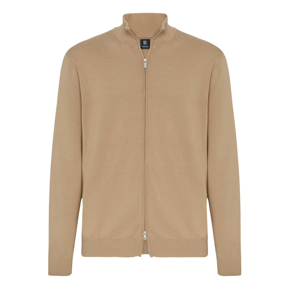 Boggi Milano Katoenen Volledige Ritssluiting Sweater 14Gg Brown Heren