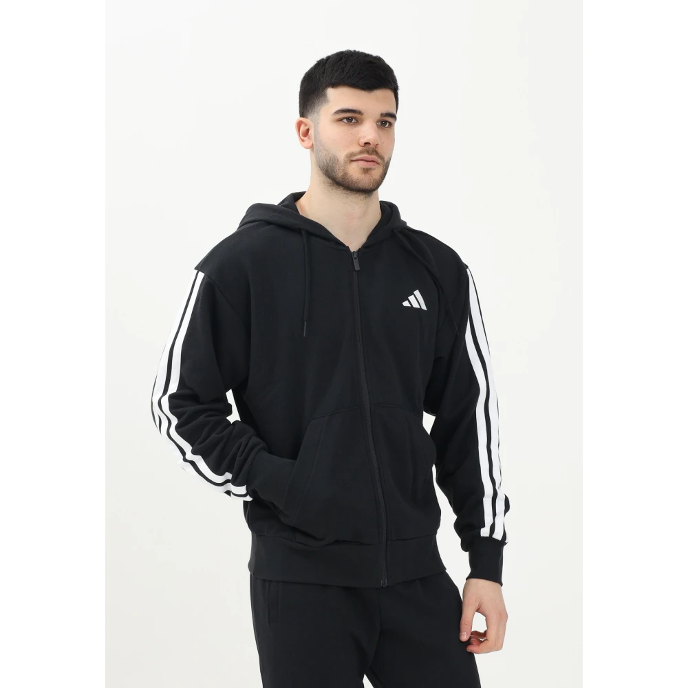Adidas Zwarte Sweater Essentials 3-Stripes French Terry Black Heren