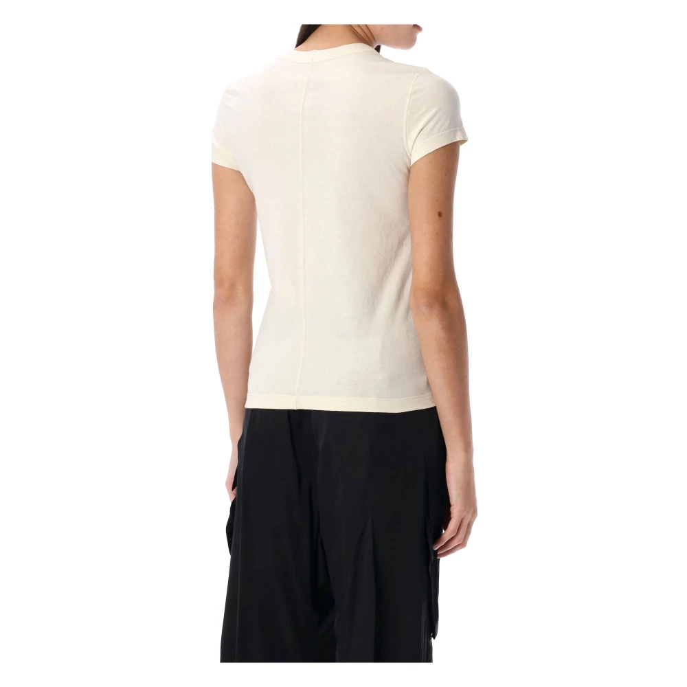 Rick Owens Stijlvolle Cropped Level Tee Beige Dames
