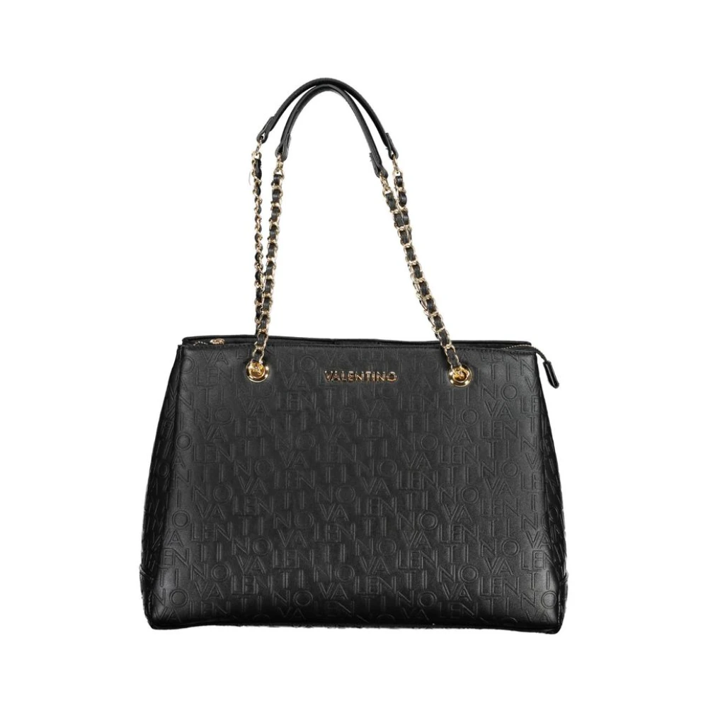 Valentino By Mario Valentino Women's Black Polyethylene Handbag With Chain Handles