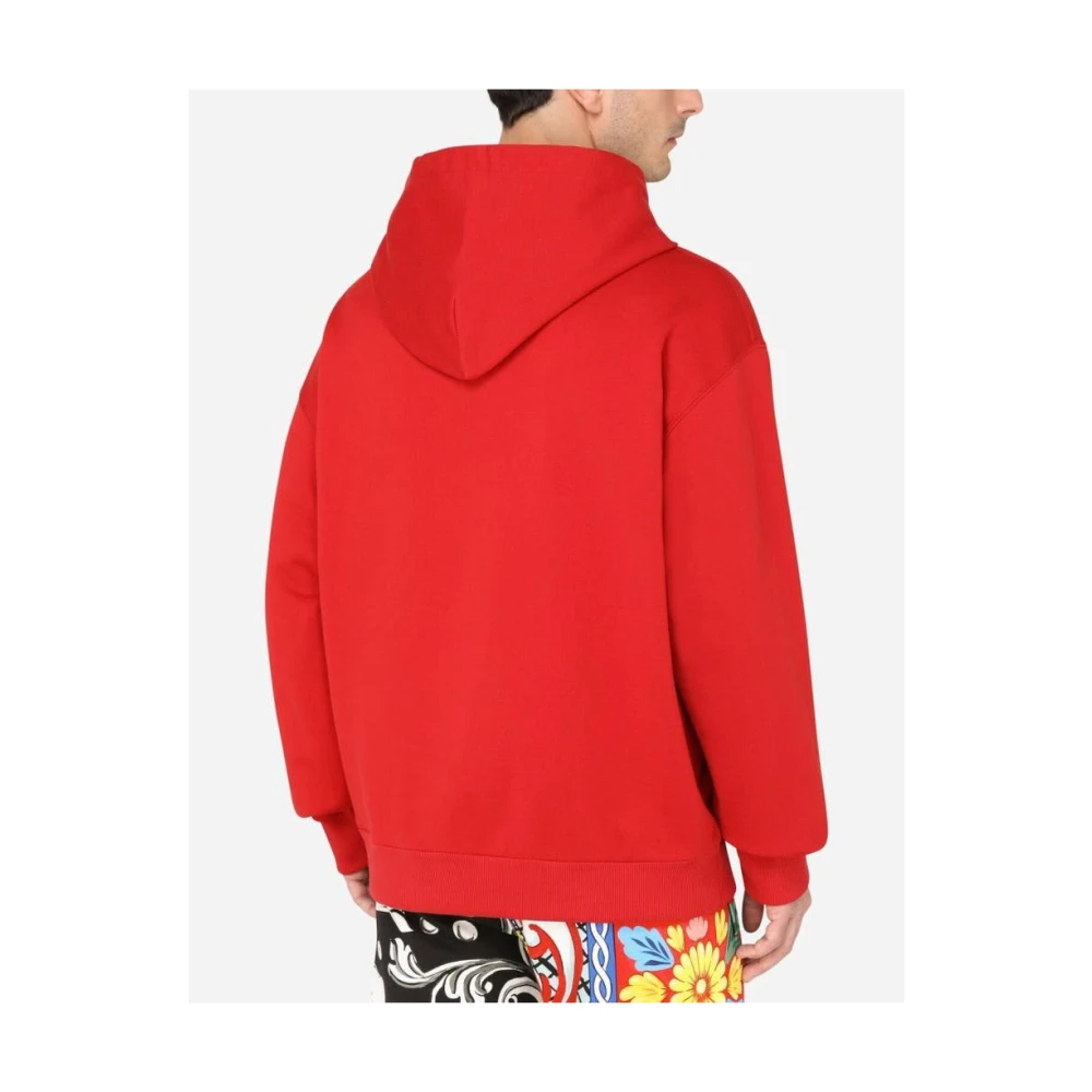 Dolce & Gabbana Rode Katoenen Sweatshirt met Merkprint Red Heren