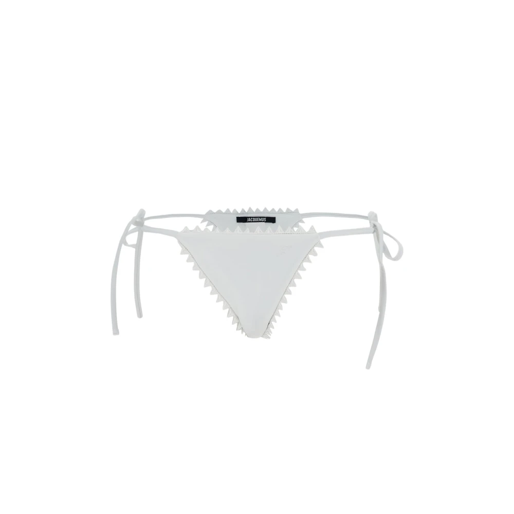 Jacquemus White Picot Bikini Bottom - Female - Bikinis - M - Swimwear