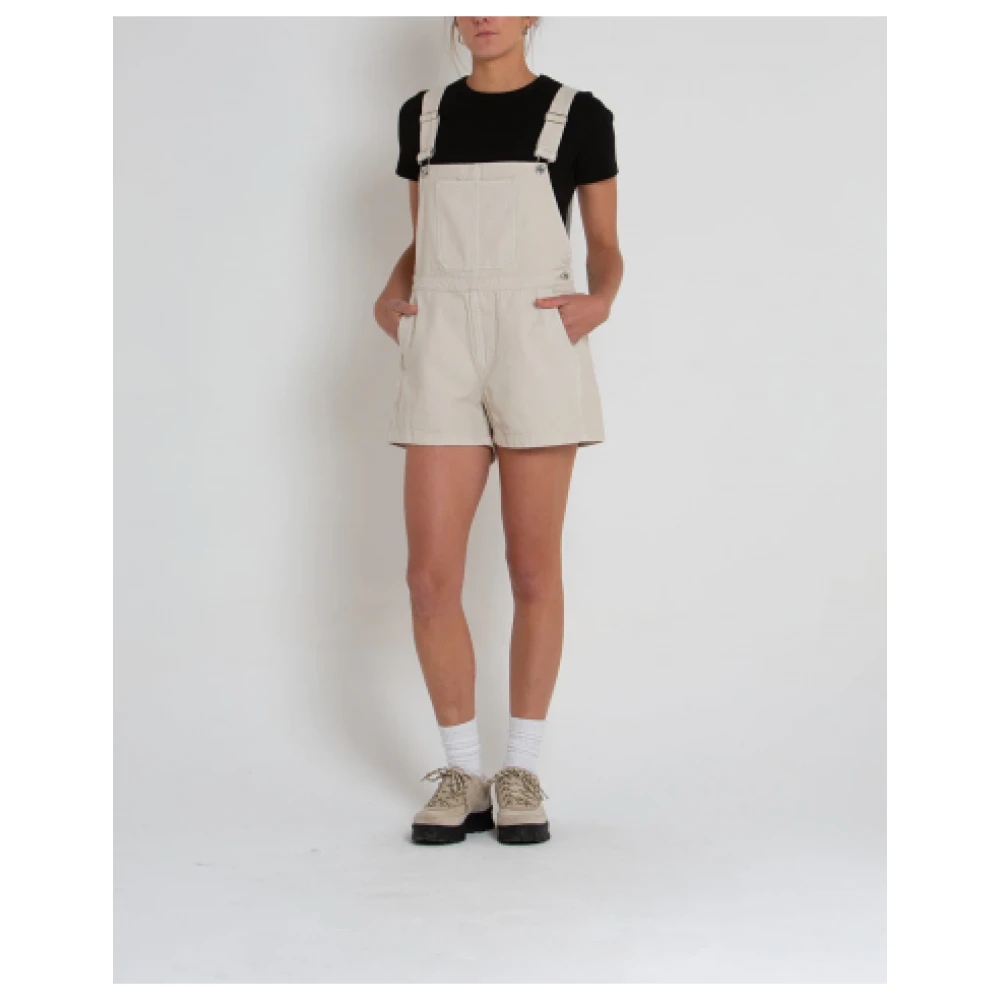 Deus Ex Machina Ruimvallende biologisch katoenen canvas tuinbroek Beige Dames