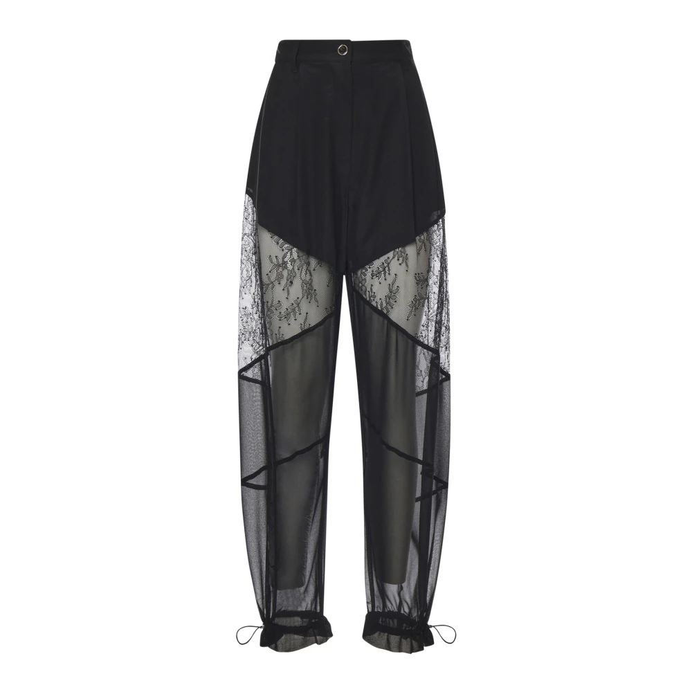 Pinko Women's Black Wide Trousers
