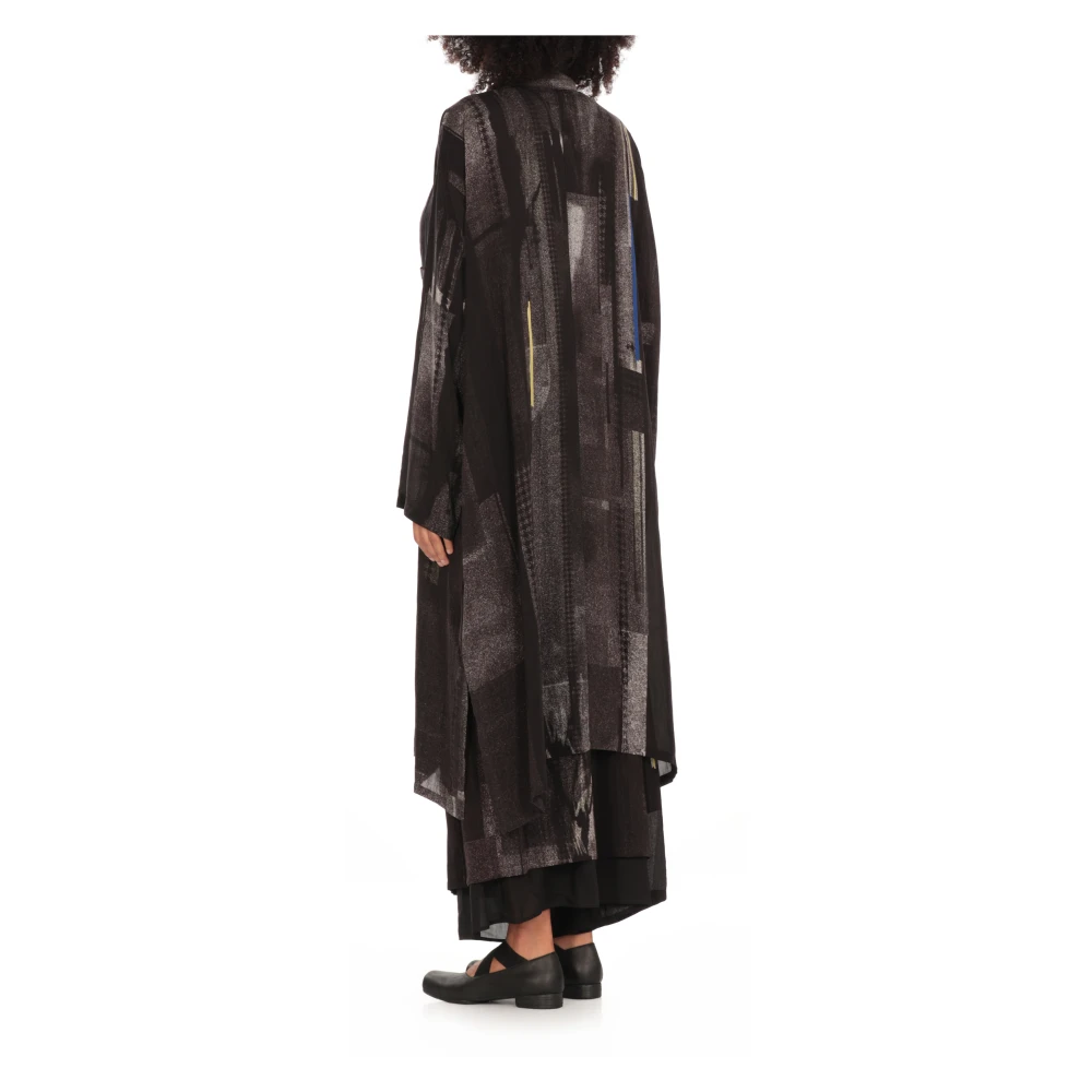 Y-3 Antraciet V-hals jurk met geometrisch patroon Gray Dames