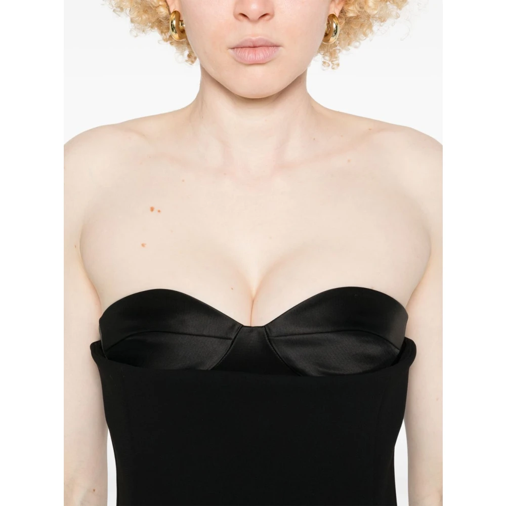 Khaite Strapless Sweetheart Neck Layered Top Black Dames