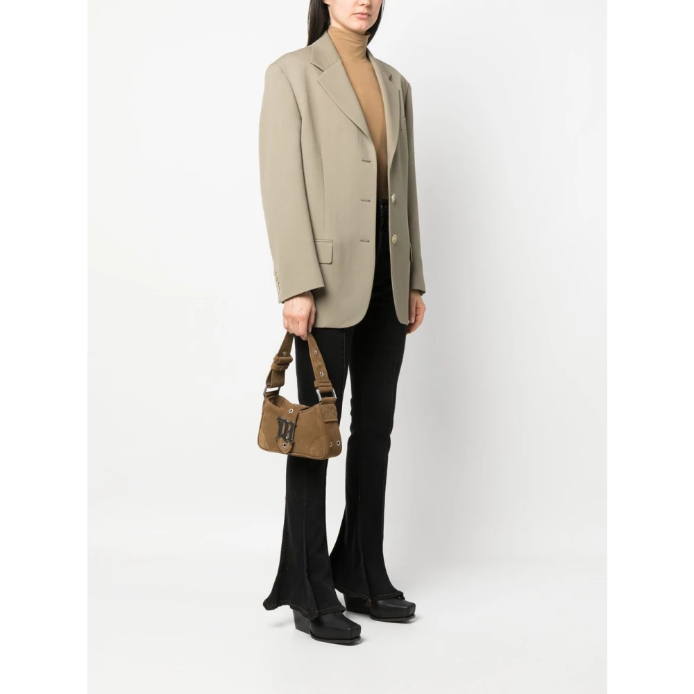 Misbhv Bruin Suède Leren Kleine Tote Tas Brown Dames
