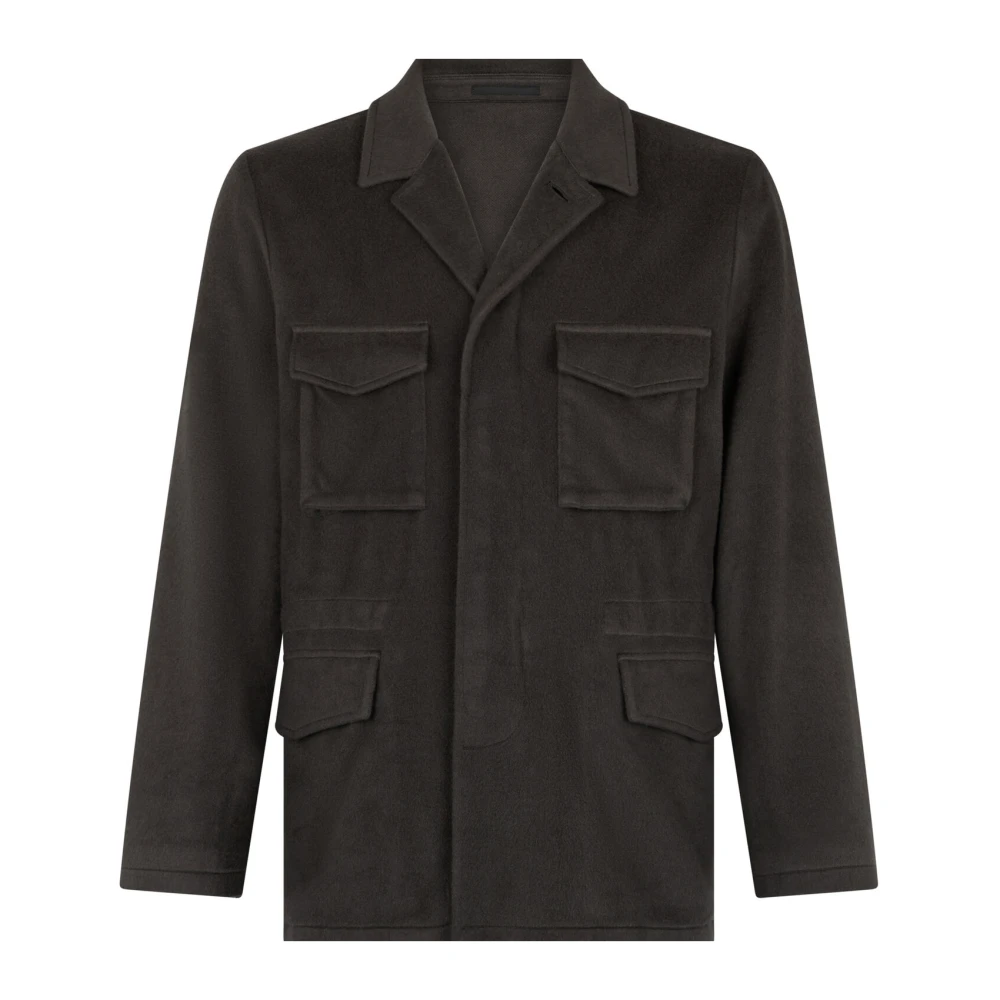 Boglioli Garment Dyed Cashmere Field Jacket Gray Heren