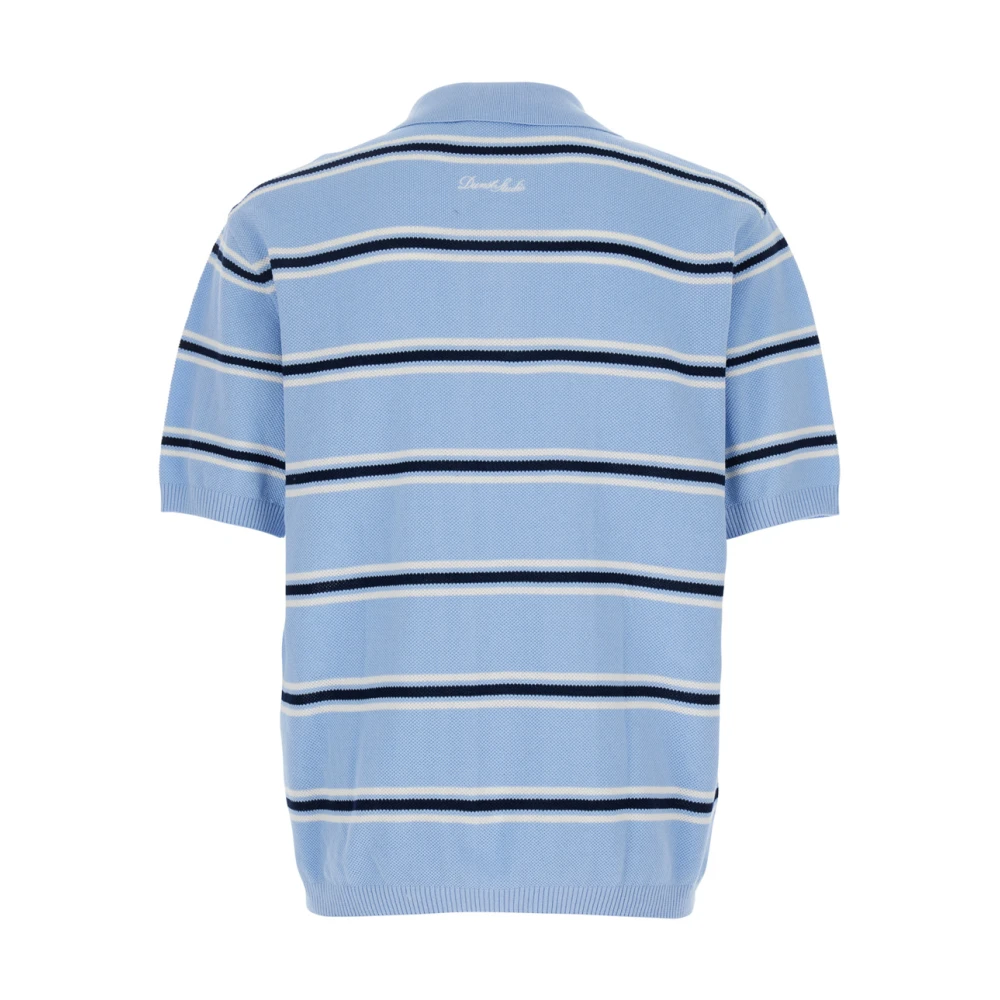Dunst Blauw Gestreept Poloshirt Katoen Piquet Blue Heren