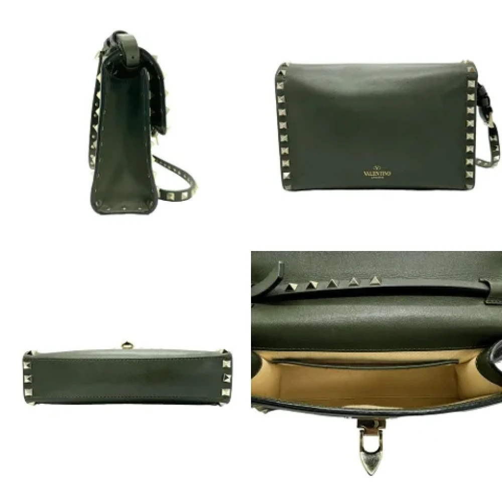 Valentino Vintage Pre-owned Leather shoulder-bags Green Dames