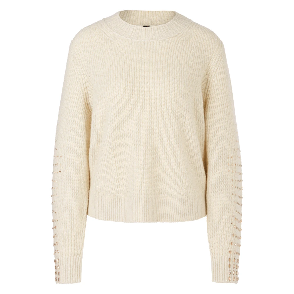 Marc Cain Gebreide Trui met Parels Beige Dames