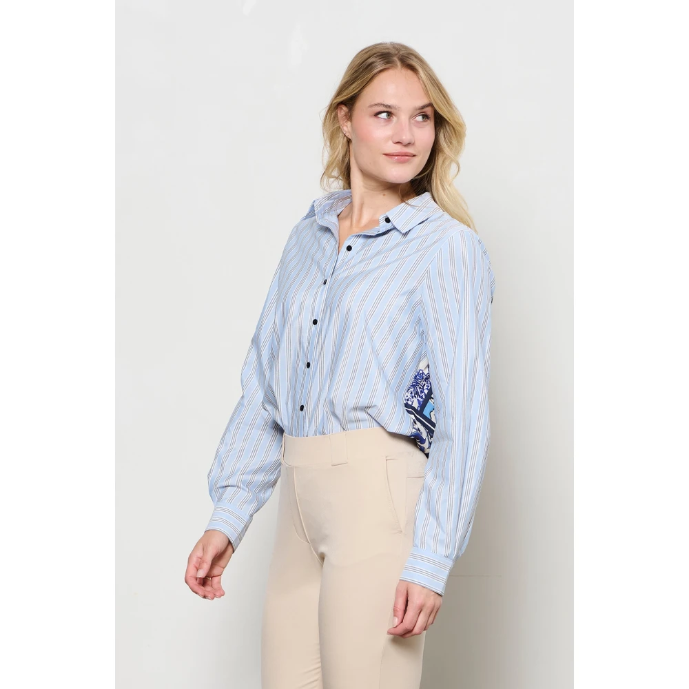 &Co Woman Overhemd met lange mouwen effen kleur Blue Dames