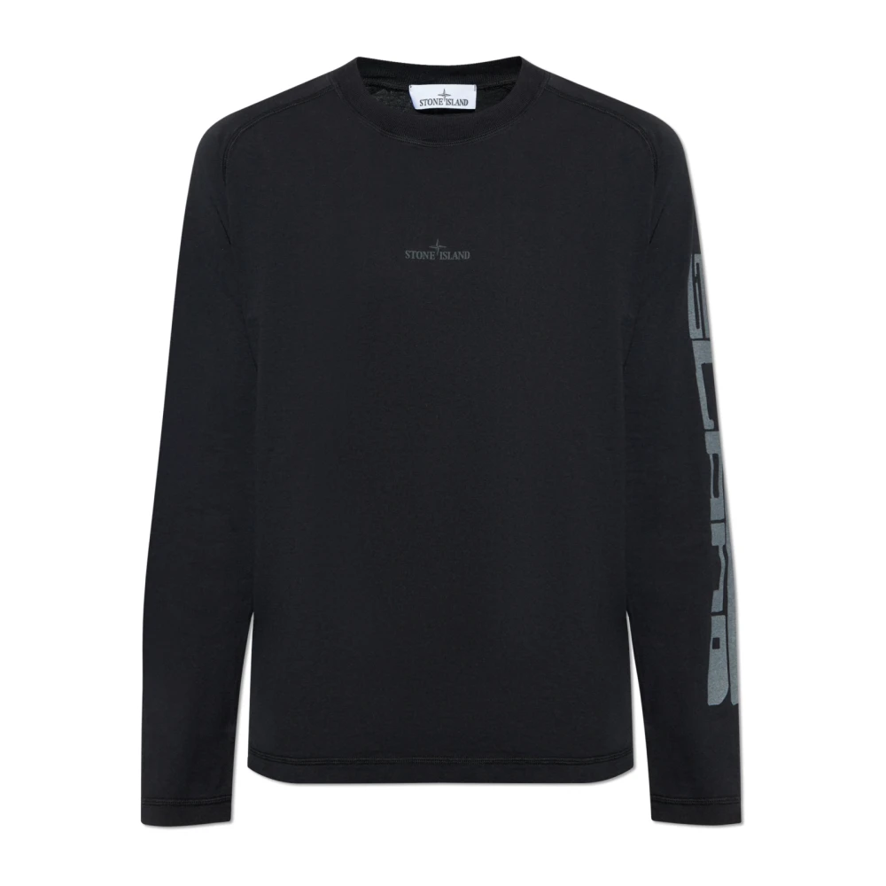 Stone Island T-shirt met logo Black Heren